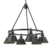 Golden 3306-6 BLK-BLK - Yep by Golden Lighting Orwell 6-light Chandelier in Matte Black